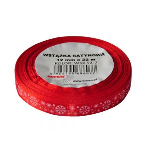 Wstążka satynowa Brewis Czerwona, 12mm x 22m